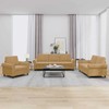 Sofa Sofos komplektas su pagalvėlėmis, 3 dalių, rudas, aksomas