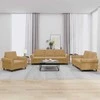 Sofa Sofos komplektas su pagalvėlėmis, 3 dalių, rudas, aksomas