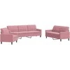 Sofa Sofos komplektas su pagalvėlėmis, 3 dalių, rožinis, aksomas