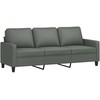 Sofa Sofos komplektas su pagalvėlėmis, 3 dalių, pilkas, audinys