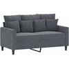 Sofa Sofos komplektas su pagalvėlėmis, 3 dalių, pilkas, aksomas
