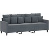 Sofa Sofos komplektas su pagalvėlėmis, 3 dalių, pilkas, aksomas