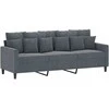 Sofa Sofos komplektas su pagalvėlėmis, 3 dalių, pilkas, aksomas