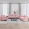 Sofa Sofos komplektas su pagalvėlėmis, 3 dalių, rožinis, aksomas