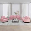 Sofa Sofos komplektas su pagalvėlėmis, 3 dalių, rožinis, aksomas