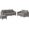 Sofa Sofos komplektas su pagalvėlėmis, 3 dalių, taupe, audinys
