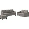 Sofa Sofos komplektas su pagalvėlėmis, 3 dalių, taupe, audinys