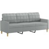 Sofa Sofos komplektas su pagalvėlėmis, 3 dalių, pilkas, audinys