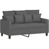 Sofa Sofos komplektas su pagalvėlėmis, 3 dalių, pilkas, audinys