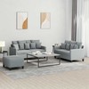 Sofa Sofos komplektas su pagalvėlėmis, 3 dalių, pilkas, audinys