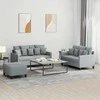 Sofa Sofos komplektas su pagalvėlėmis, 3 dalių, pilkas, audinys