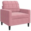 Sofa Sofos komplektas su pagalvėlėmis, 3 dalių, rožinis, aksomas