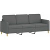 Sofa Sofos komplektas su pagalvėlėmis, 3 dalių, pilkas, audinys