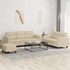 Sofa Sofos komplektas su pagalvėlėmis, 3 dalių, kreminis, audinys