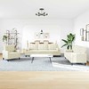 Sofa Sofos komplektas su pagalvėlėmis, 3 dalių, kreminis, aksomas