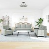 Sofa Sofos komplektas su pagalvėlėmis, 3 dalių, pilkas, aksomas