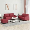 Sofa Sofos komplektas su pagalvėlėmis, 3 dalių, vyno, dirbtinė oda
