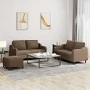 Sofa Sofos komplektas su pagalvėlėmis, 3 dalių, rudas, audinys