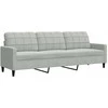 Sofa Sofos komplektas su pagalvėlėmis, 3 dalių, pilkas, aksomas