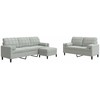Sofa Sofos komplektas su pagalvėlėmis, 3 dalių, pilkas, aksomas