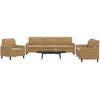 Sofa Sofos komplektas su pagalvėlėmis, 3 dalių, rudas, aksomas