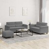 Sofa Sofos komplektas su pagalvėlėmis, 3 dalių, pilkas, audinys