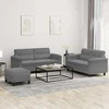 Sofa Sofos komplektas su pagalvėlėmis, 3 dalių, pilkas, audinys