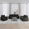 Sofa Sofos komplektas su pagalvėlėmis, 3 dalių, juodas, aksomas
