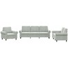 Sofa Sofos komplektas su pagalvėlėmis, 3 dalių, pilkas, aksomas