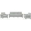 Sofa Sofos komplektas su pagalvėlėmis, 3 dalių, pilkas, aksomas