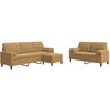 Sofa Sofos komplektas su pagalvėlėmis, 3 dalių, rudas, aksomas