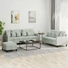 Sofa Sofos komplektas su pagalvėlėmis, 3 dalių, pilkas, aksomas