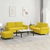 Sofa Sofos komplektas su pagalvėlėmis, 3 dalių, geltonas, aksomas