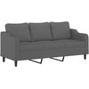 Sofa Sofos komplektas su pagalvėlėmis, 3 dalių, pilkas, audinys