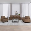 Sofa Sofos komplektas su pagalvėlėmis, 3 dalių, rudas, audinys