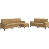 Sofa Sofos komplektas su pagalvėlėmis, 3 dalių, rudas, aksomas