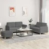 Sofa Sofos komplektas su pagalvėlėmis, 3 dalių, pilkas, audinys