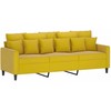 Sofa Sofos komplektas su pagalvėlėmis, 3 dalių, geltonas, aksomas