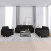 Sofa Sofos komplektas su pagalvėlėmis, 3 dalių, juodas, audinys