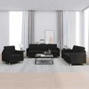 Sofa Sofos komplektas su pagalvėlėmis, 3 dalių, juodas, audinys