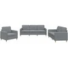 Sofa Sofos komplektas su pagalvėlėmis, 3 dalių, pilkas, audinys