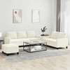 Sofa Sofos komplektas su pagalvėlėmis, 3 dalių, kreminis, aksomas