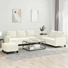 Sofa Sofos komplektas su pagalvėlėmis, 3 dalių, kreminis, aksomas