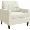 Sofa Sofos komplektas su pagalvėlėmis, 3 dalių, kreminis, aksomas