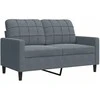 Sofa Sofos komplektas su pagalvėlėmis, 3 dalių, pilkas, aksomas