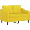 Sofa Sofos komplektas su pagalvėlėmis, 3 dalių, geltonas, audinys