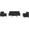 Sofa Sofos komplektas su pagalvėlėmis, 3 dalių, juodas, aksomas