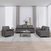 Sofa Sofos komplektas su pagalvėlėmis, 3 dalių, pilkas, dirbtinė oda