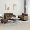 Sofa Sofos komplektas su pagalvėlėmis, 3 dalių, rudas, audinys