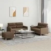 Sofa Sofos komplektas su pagalvėlėmis, 3 dalių, rudas, audinys